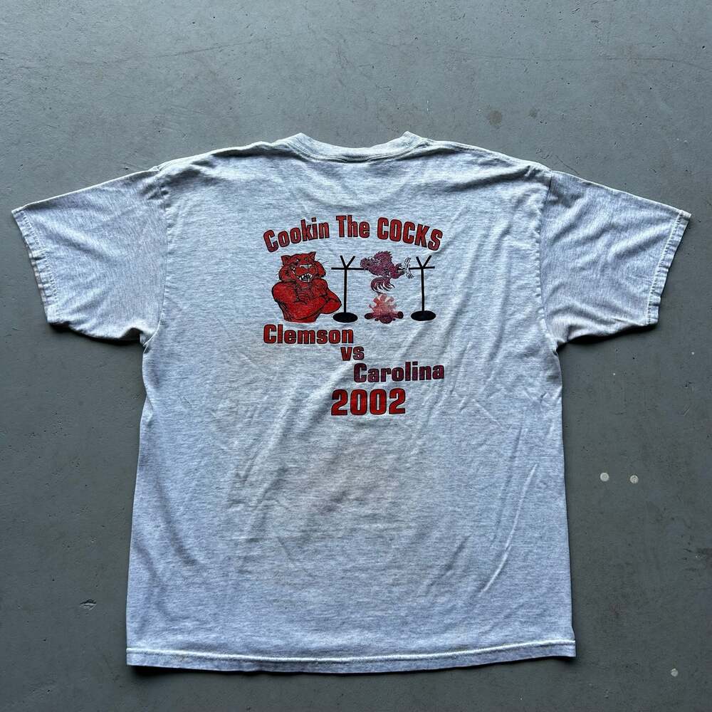 Hanes 2002 Clemson vs Carolina Cookin' The Cocks Rivalry Shirt